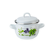 Spherical pot 1.5 L with stainless steel rim and hollow handle on the lid "Fresh Greens (white)" I190815/2зелфрэш photo 1