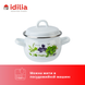 Spherical pot 1.5 L with stainless steel rim and hollow handle on the lid "Fresh Greens (white)" I190815/2зелфрэш photo 4