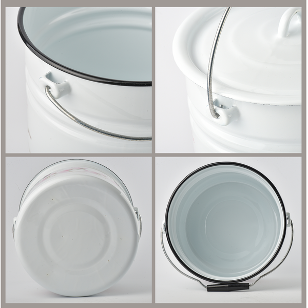 Cylindrical bucket 12.0 L with hollow handle on the lid "Magnolia (white)"