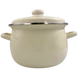 Spherical Enamel Pot with Stainless Steel Rim "Cream" 7 L I19205/1молоч photo 1