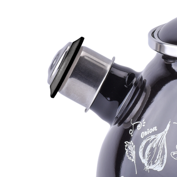 Kettle 2.5 L with stainless steel rim and whistle "Spicy (black)"