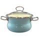 Set of Cylindrical-Spherical Pots in &ldquo;Turquoise&rdquo; Color with Stainless Steel Fittings I1000бирюз photo 2