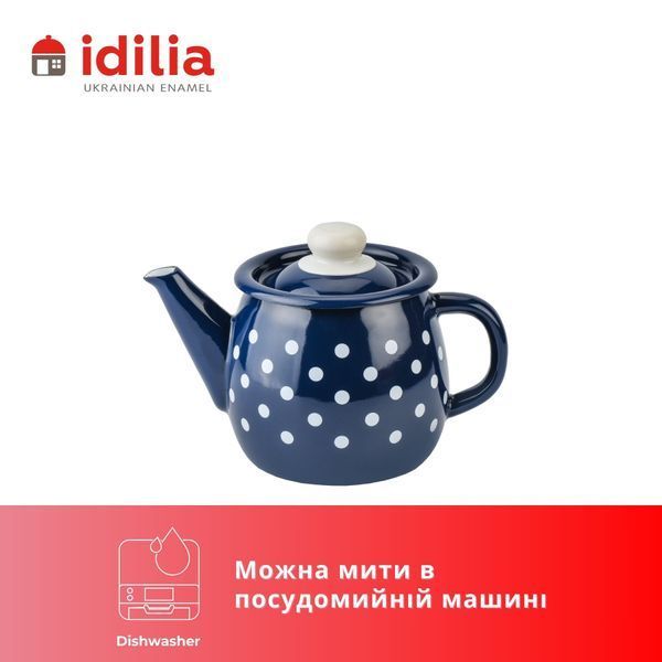 Teapot 1.0 L "Polka (blue)"
