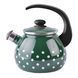 Kettle 2.5 L with stainless steel rim and whistle "Polka (emerald)" I27115изуполь photo 1
