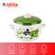 Spherical pot 5.0 L with stainless steel rim "Fresh Greens (white)" I19165/4зелфрэш photo 3