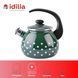 Kettle 2.5 L with stainless steel rim and whistle "Polka (emerald)" I27115изуполь photo 4
