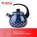 Kettle 2.5 L with stainless steel rim and whistle "Polka (blue)" I27115сполька photo 5