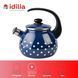 Kettle 2.5 L with stainless steel rim and whistle "Polka (blue)" I27115сполька photo 4
