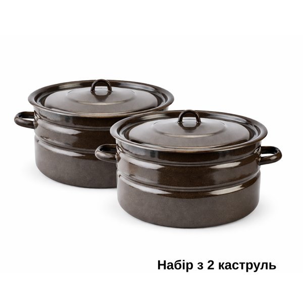 Большая эмалированная кастрюля с крышкой, 14,0 л (2 шт.) I2825/1 фото