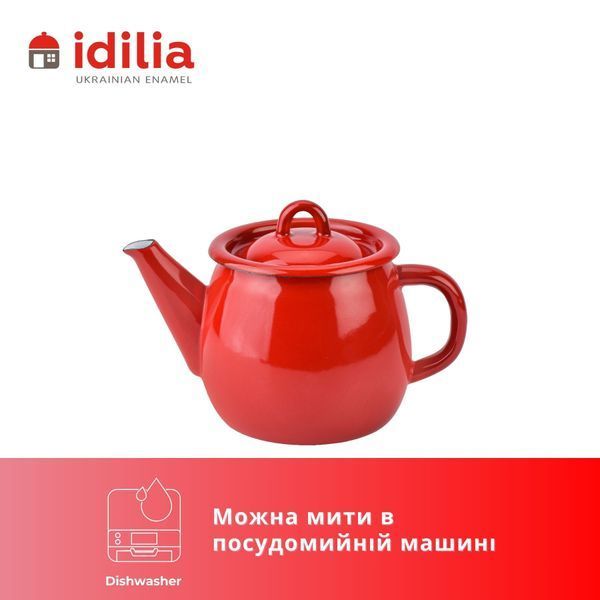 Заварник эмалированный 1,0 л с полой ручкой на крышке "Красная" I270715/4красн фото
