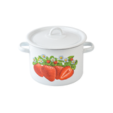Cylindrical pot 4.5 L with hollow handle on the lid "Strawberry (white)"
