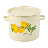 Cylindrical pot 7.0 L with hollow handle on the lid "Lemon Tree (milk)"