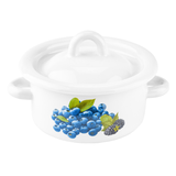 Cylindrical pot 0.4 L with hollow handle on the lid "Blueberry (white)"