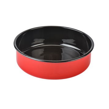 Baking dish, for grill and oven 3.8 l "Red (black)", round, diameter 26 cm