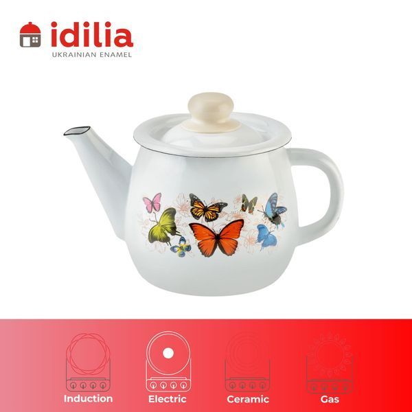 Teapot 1.0 L "Butterfly (white)"