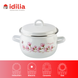 Spherical pot 2.5 L with stainless steel rim and hollow handle on the lid "Magnolia (white)" I191115/2магнол photo 3