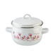 Spherical pot 2.5 L with stainless steel rim and hollow handle on the lid "Magnolia (white)" I191115/2магнол photo 1