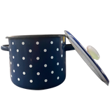 Cylindrical pot 5.5 L "Polka (blue)"