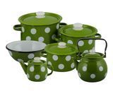 Green "White Polka Dot" Set