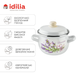 Spherical pot 1.5 L with stainless steel rim "Lilac lavender bouquet (white)" I19085/2сбуклав photo 2
