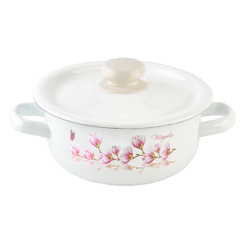 Cylindrical pot 1.5 L "Magnolia (white)"