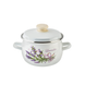 Spherical pot 2.5 L with stainless steel rim "Lilac lavender bouquet (white)" I19115/2сбуклав photo 1