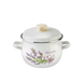 Spherical pot 3.5 L with stainless steel rim "Lilac lavender bouquet (white)" I19135/2сбуклав photo 1