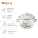 Spherical pot 3.5 L with stainless steel rim "Lilac lavender bouquet (white)" I19135/2сбуклав photo 2