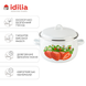 Spherical pot 5.0 L with stainless steel rim and hollow handle on the lid "Strawberry (white)" I191615/2клуб photo 2