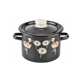 Cylindrical pot 3.0 L "Floral Fantasy (black)"