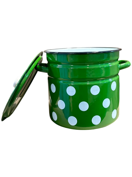 Cylindrical pot 12.0 L "White peas (green)"